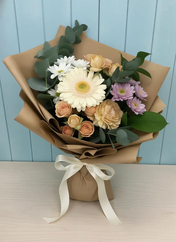 Букет цветов из: Герберы и Хризантемы в Николиной горе
