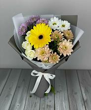 Букет цветов из:  Розы, Герберы и Хризантемы в Николиной горе