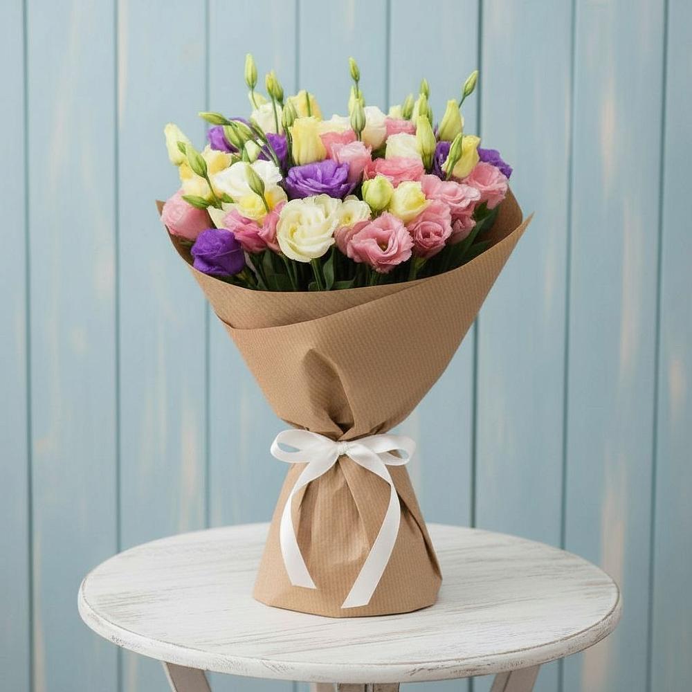 Букет цветов из: Лизиантусы в Николиной горе