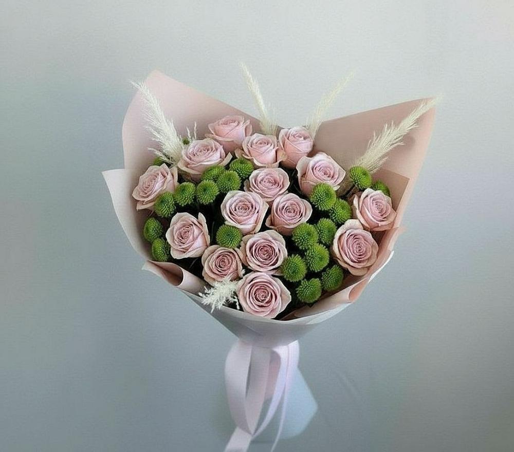 Букет цветов из: Розы и Хризантемы в Николиной горе