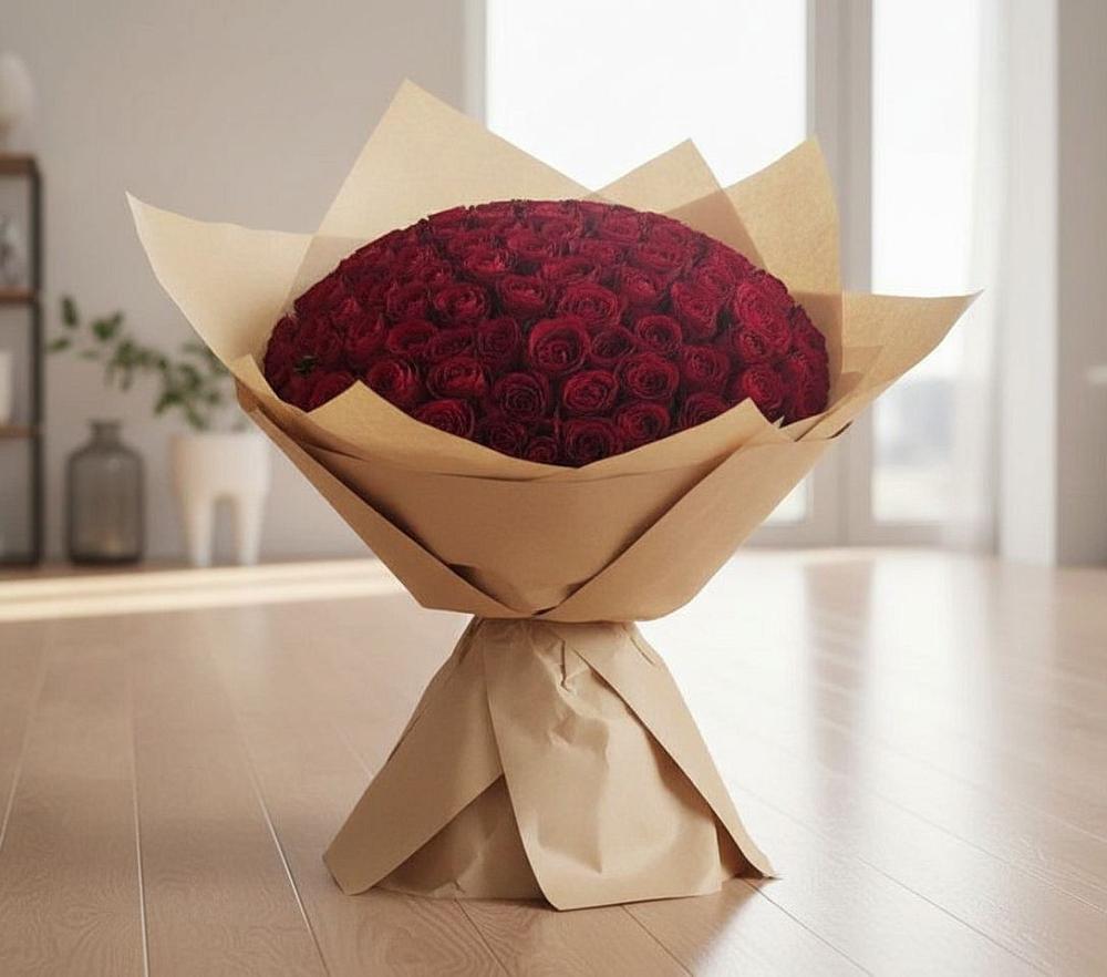 Букет 101 Красная роза в Николиной горе
