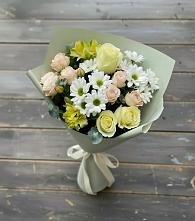 Букет цветов из:  Альстромерии, Розы и Хризантемы в Николиной горе