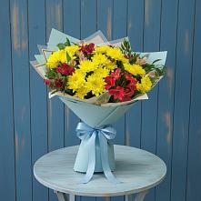 Букет цветов из:  Альстромерии и Хризантемы в Николиной горе