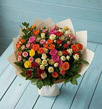 Букет Микс из разноцветных кустовых роз #REPLACE_PRED# Николиной горе